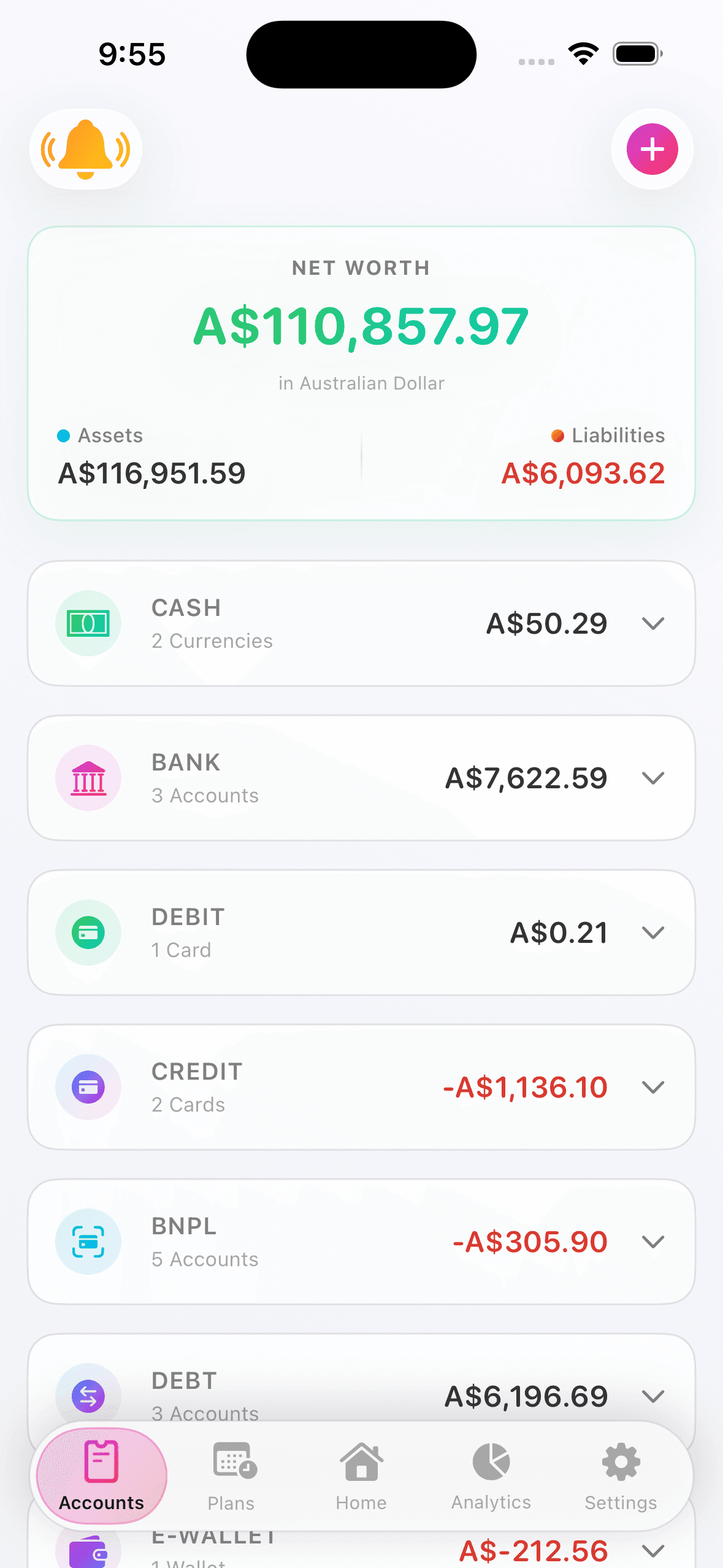 十種類型、40 種貨幣、一個淨資產